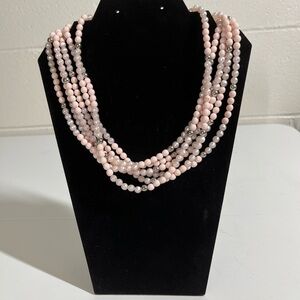 Multi-Strand Coral shades of pink Necklace Sterling Silver 925 Jay King DTR